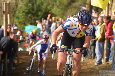 Hanka Kupfernagel (GER). 2001-2002 UCI Cyclocross World Championship. Zolder, Belguim