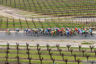 Pro 1 Men's field on last lap. The wind and pace has dwindled down the size of the pack.