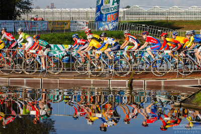The juniors get underway over one of a number of water crossings
